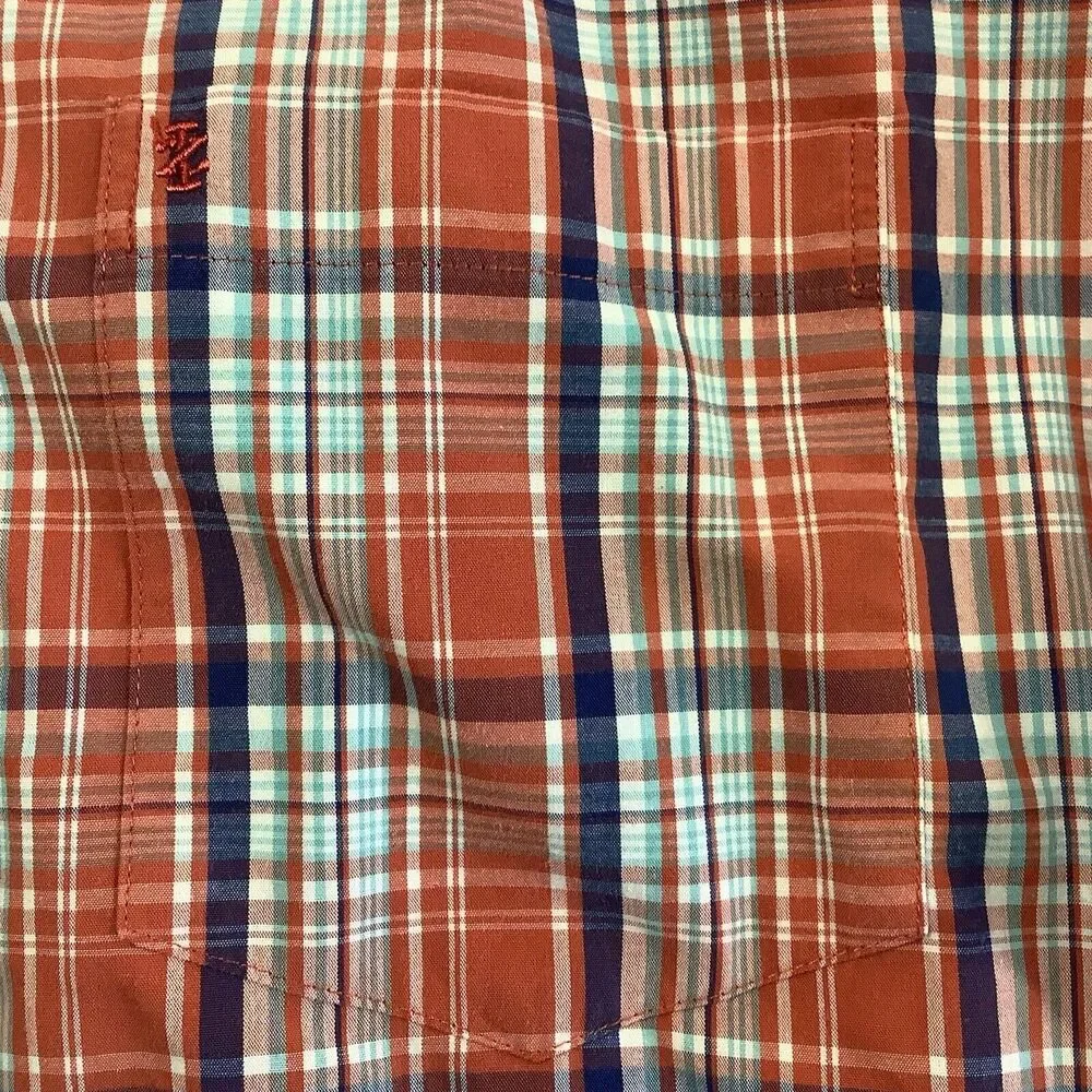 Men's‎ Izod Short Sleeve Plaid Button Front Shirt Size XL/XG